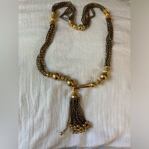 Stella & Dot Multi‎ Chain Two Tone Tassel Necklace